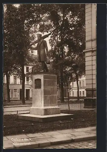 AK Krefeld, Partie am Weberdenkmal