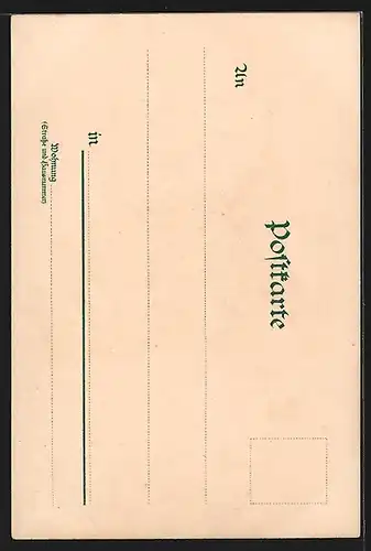 Lithographie Aachen, das Rathaus, Stadtwappen