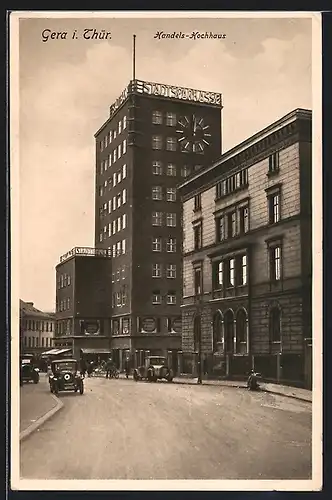 AK Gera, Handels-Hochhaus, Strassenpartie