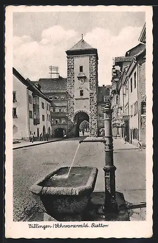 AK Villingen / Schwarzwald, Partie am Riettor