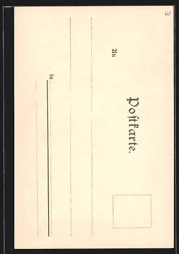 Lithographie Stuttgart, Altes Schloss, Schlosshof