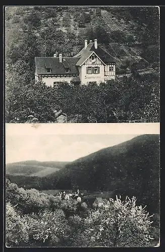 AK Heidelberg, Blick auf Erholungsheim Siebenmühlental