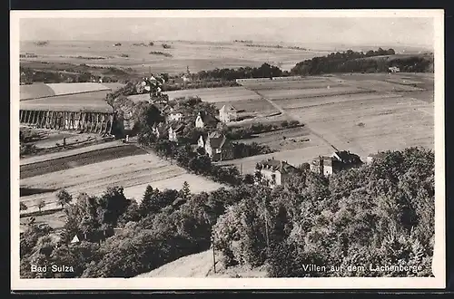 AK Bad Sulza, Blick zu den Villen auf dem Lachenberg, Gradierwerk