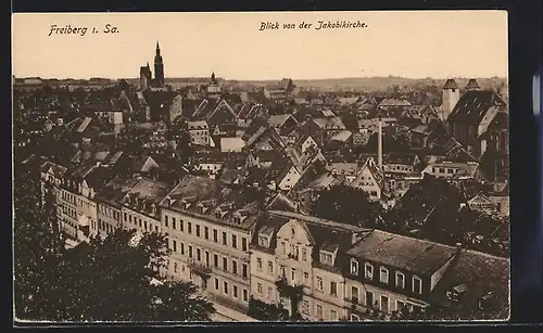 AK Freiberg /Sa., Blick von der Jakobikirche