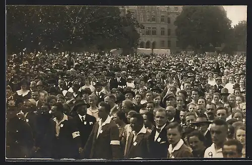 Foto-AK Erfurt, Gausängertag 1925, Menschenmenge