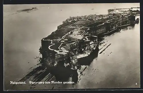 AK Helgoland, Panorama vom Flugzeug aus