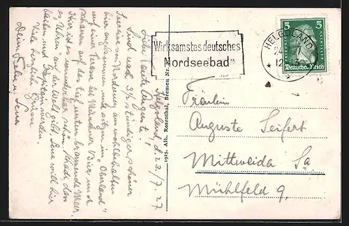 AK Helgoland, Villa Hoffmann von Fallersleben