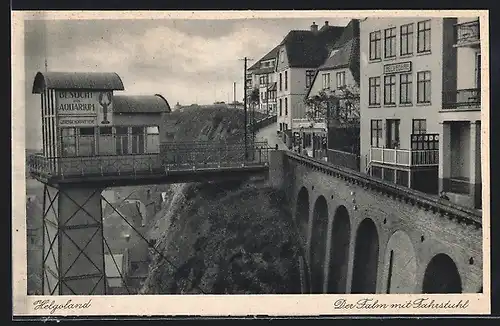 AK Helgoland, Der Falm mit Fahrstuhl