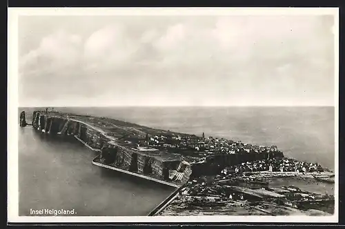 AK Helgoland, Ansicht der Insel aus der Vogelschau