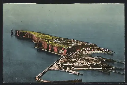 AK Helgoland, Gesamtansicht aus der Vogelschau
