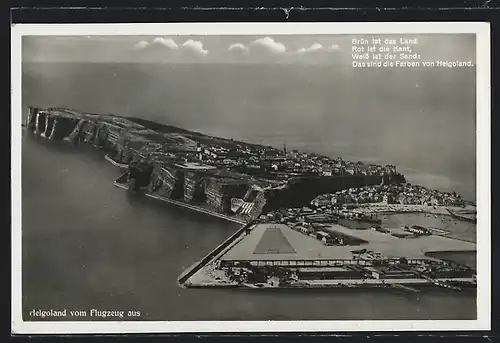 AK Helgoland, Gesamtansicht vom Flugzeug aus