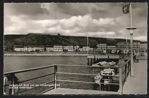 AK Helgoland, Landungsbrücke mit Blick auf das Unterland