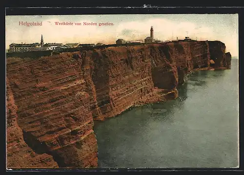 AK Helgoland, Westküste von Norden gesehen