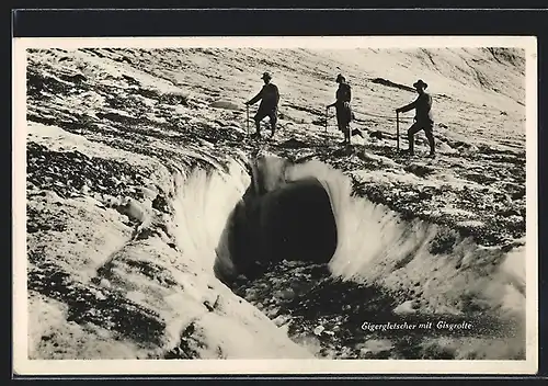 AK Eigergletscher und Eisgrotte mit Bergsteigern