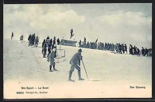 AK Skispringer beim Sprung