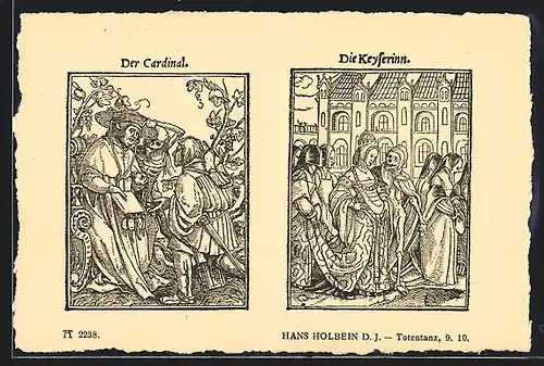 AK Totentanz, Cardinal und Keyserinn, Hans Holbein