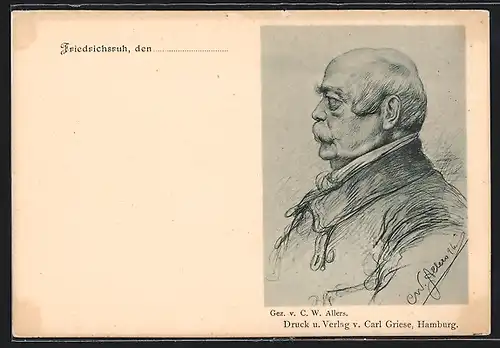 AK Friedrichsruh, Seitenportrait Bismarcks