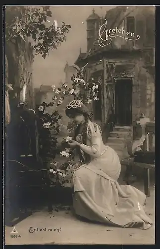 AK Faust, Gretchen pflückt eine Blume