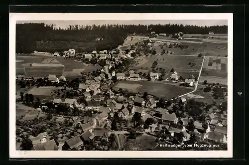 AK Hallwangen, Ortsansicht vom Flugzeug aus gesehen