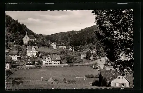 AK Schönmünzach im Murgtal, Ortsansicht aus der Vogelschau