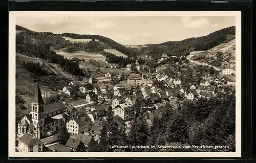 AK Lauterbach / Schwarzwald, Ortsansicht vom Kreuzfelsen aus gesehen