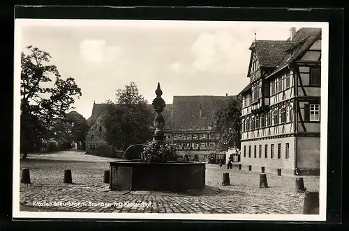 AK Maulbronn, Kloster Maulbronn, Brunnen im Klosterhof