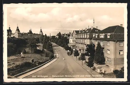 AK Bad Wildungen, Sanatorium Helenenquelle und Hotel Fürstenhof