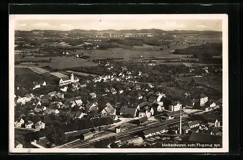 AK Meckenbeuren, Ortsansicht vom Flugzeug aus gesehen