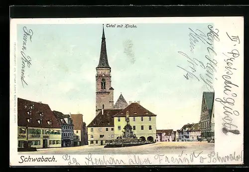 AK Schwabach, Blick zur Kirche