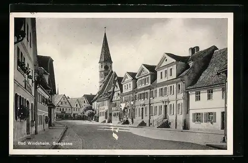 AK Bad Windsheim, Seegasse, Blick zur Kirche