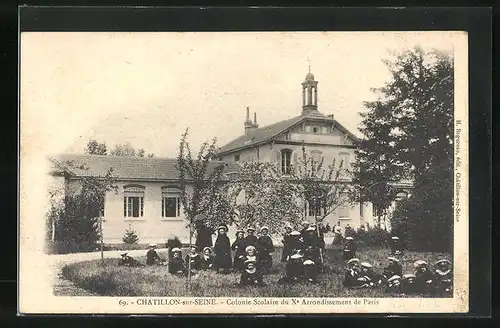 AK Chatillon-sur-Seine, Colonie Scolaire