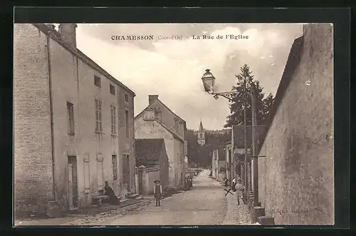 AK Chamesson, La Rue de l`Église