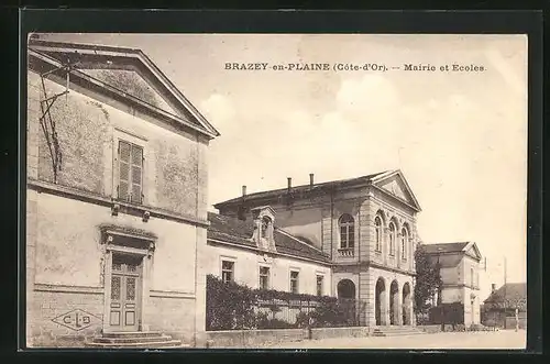 AK Brazey-en-Plaine, Mairie et Ecoles