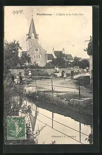 AK Pouillenay, L`Eglise et la Petite Rue