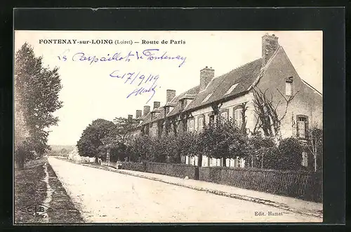 AK Fontenay-sur-Loing, Route de Paris