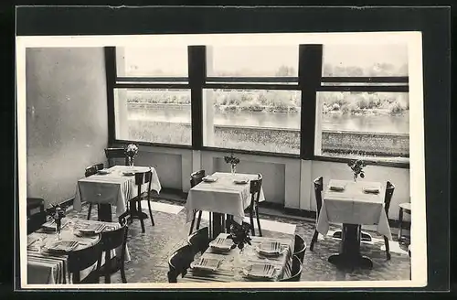 AK Saint-Jean-de-Braye, Le Restaurant de l`Avenir, Vue splendide sur la Loire