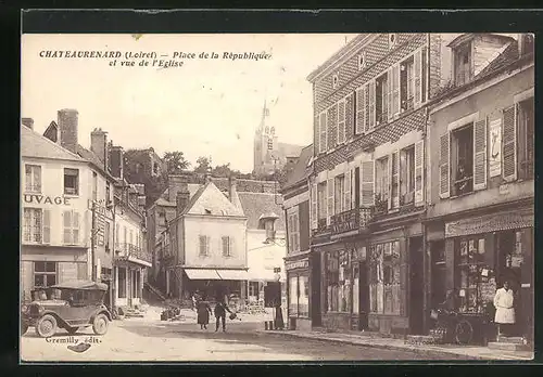 AK Chateaurenard, Place de la République et vue de l`Eglise