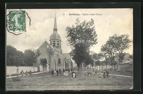 AK Artenay, Église Saint-Victor