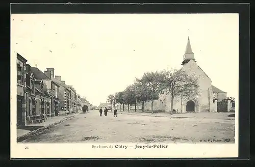 AK Jouy-le-Potier, Ortspartie mit Hotel