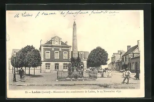 AK Ladon, Monument des combattants de Ladon 1870