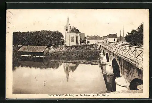AK Montbouy, Le Lavoir et les Ponts