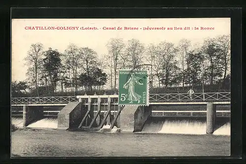 AK Chatillon-Coligny, Canal de Briare, Deversoir au lieu dit: la Ronce