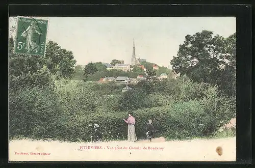 AK Pithiviers, Vue prise du Chemin de Bondaroy