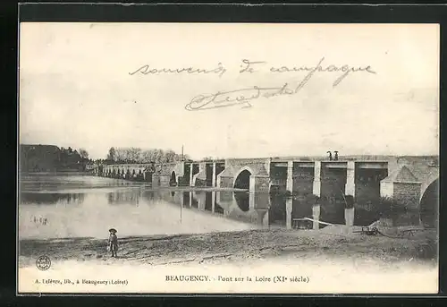 AK Beaugency, Pont sur la Loire