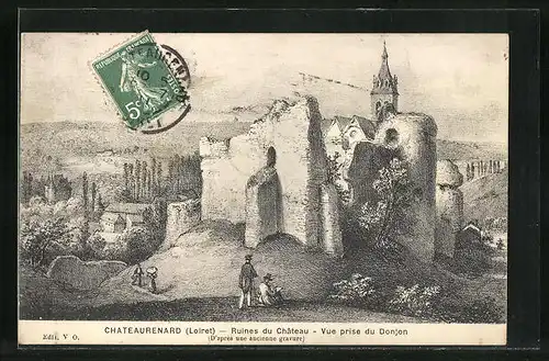 AK Chateaurenard, Ruines du Chateau, Vue prise du Donjon