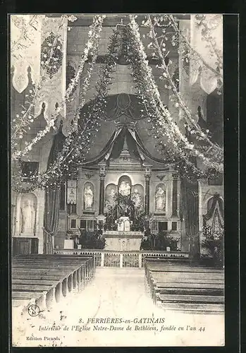 AK Ferrieres-en-Gatinais, Interieur de l`Eglise Notre Dame de Bethleem