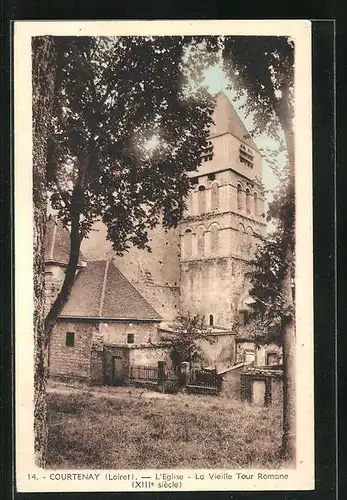 AK Courtenay, L`Eglise, La Vieille Tour Romane