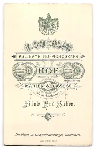 Fotografie E. rudolph, Hof, Portrait junge Dame mit Dutt und Halskette