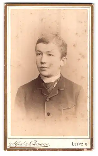 Fotografie Alfred Naumann, Leipzig, Portrait junger Mann in modischer Kleidung mit Krawatte