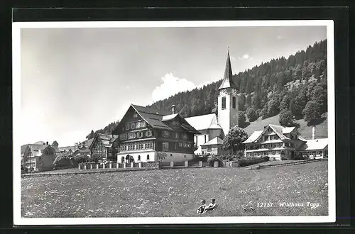 AK Wildhaus, Ortsansicht mit Kirche